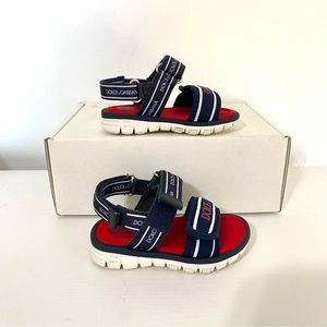 Dolce & Gabbana Infant Unisex Navy DNA JR Scuba Sandals Size 20 US 5